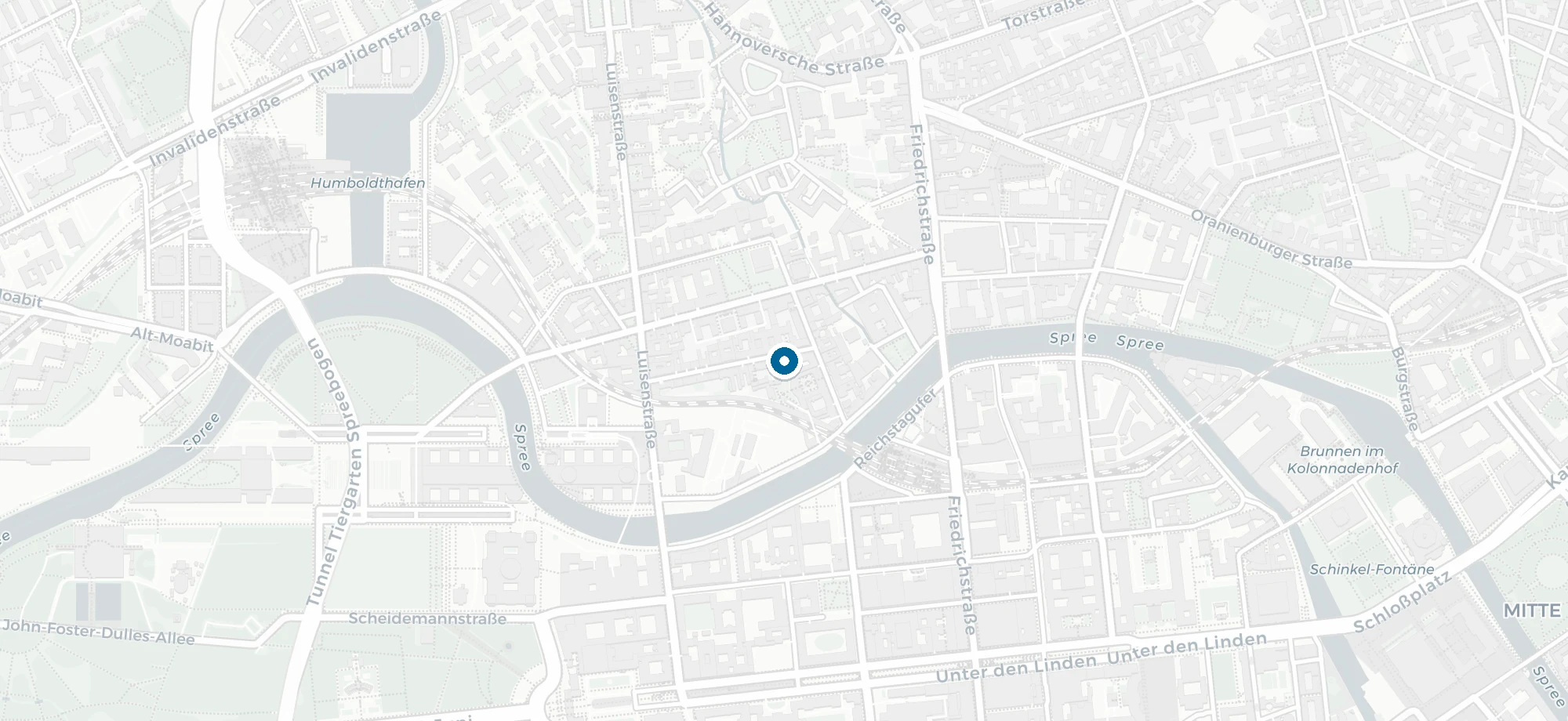 Map showing the location of the BKS office at Marienstraße 14 in Berlin-Mitte, close to S/U Friedrichstraße